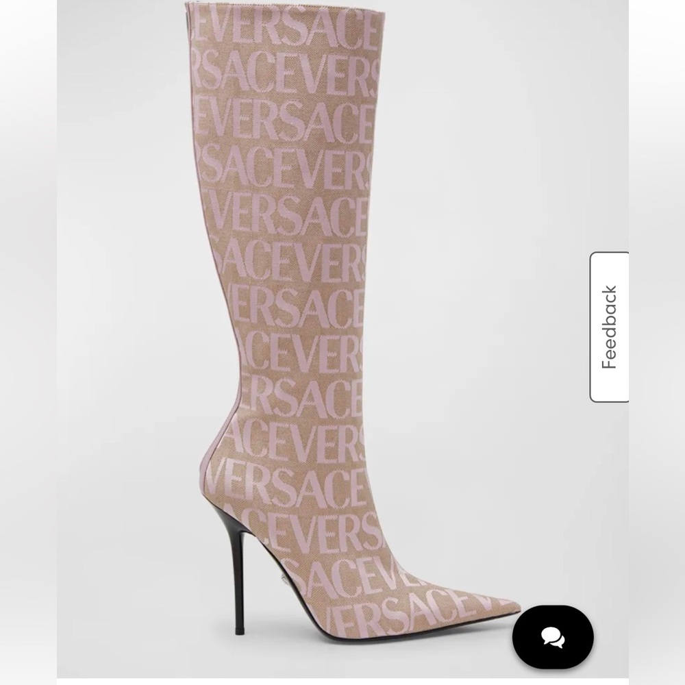 Versace
110mm Versace Allover Monogram Canvas Boots